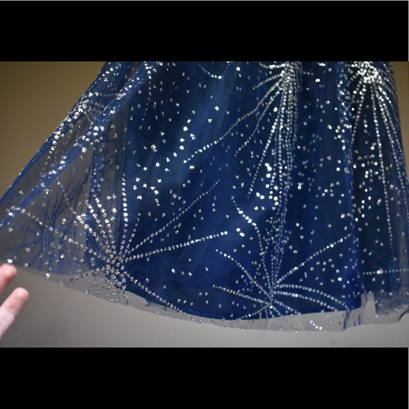 Navy-Blue Sparkly Dress Size L - Picture 2 of 3
